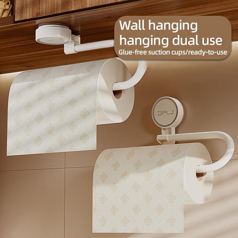 Non Drilling Kitchen and Bathroom Tissue Racks, Towel Racks, Plastic Film Storage Racks, Suction Cup Wall Mounting Racks