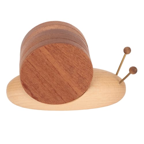 

Alomejor Snail Coaster Set with Magnets, Wooden Drink Coasters for Home and Restaurant Use