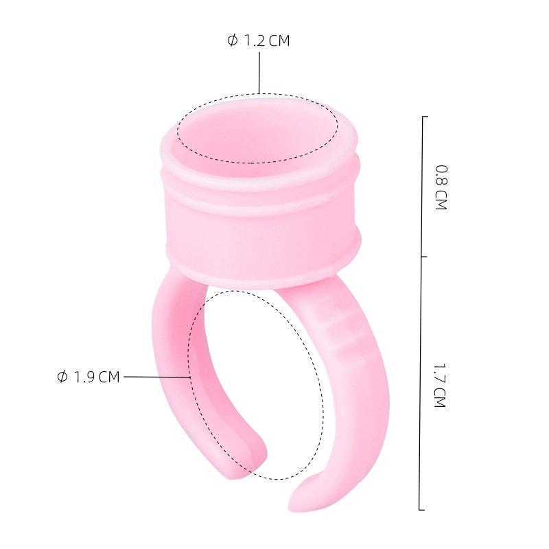 Pink Pigment & Glue Holder Ring for PMU, Lash Extensions & Tattooing.