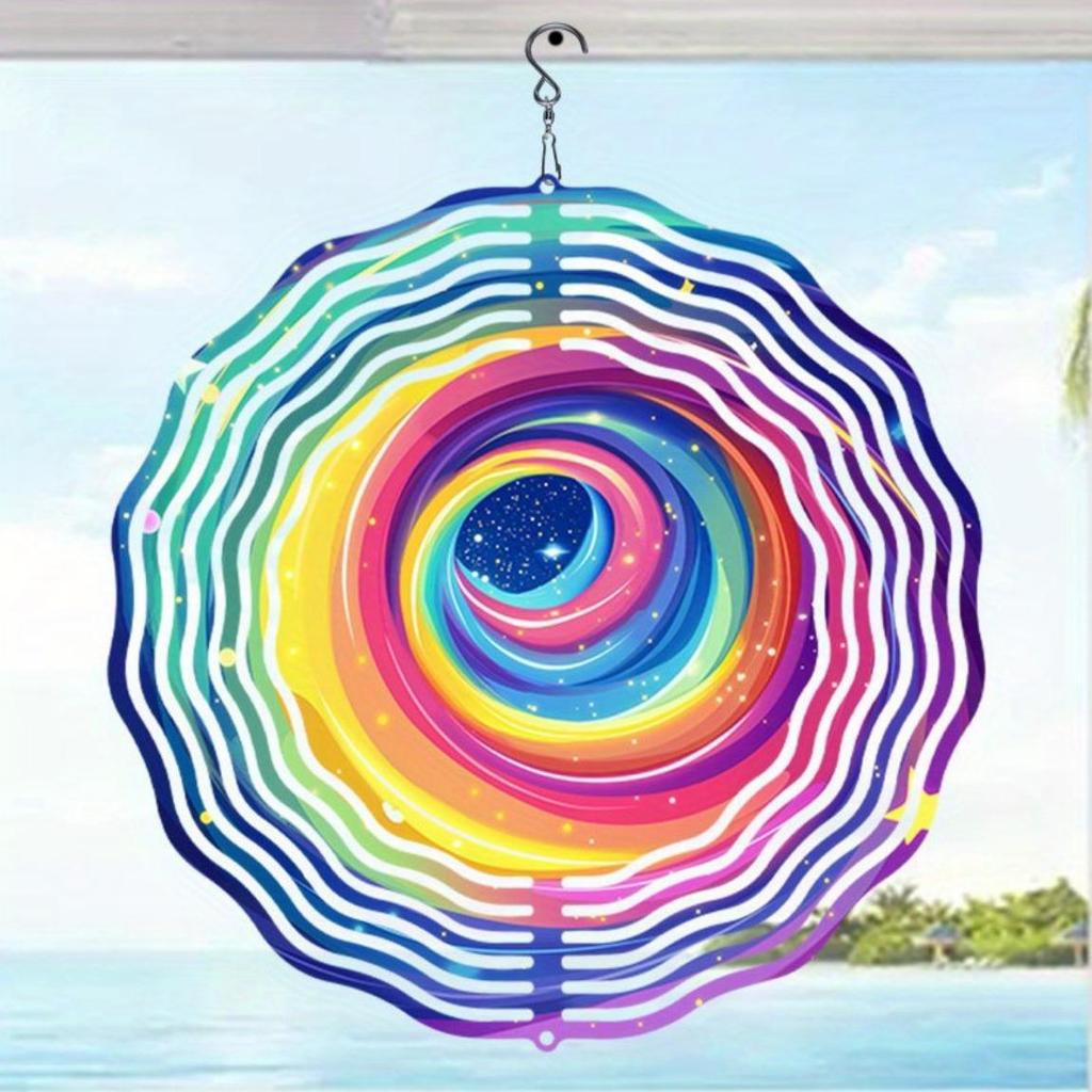 Živý 3D barevný spirálový větrník kinetické kovové umění pro venkovní zahradu dvůr terasu dekor jedinečný tančící nápad na dárek