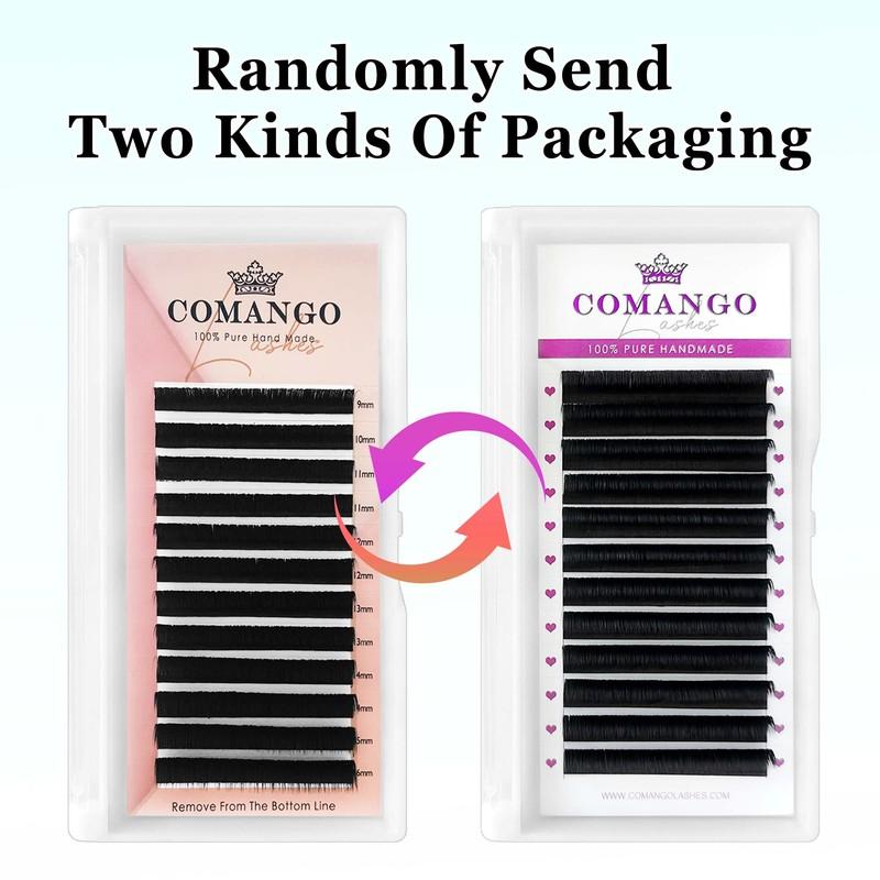 CoMango 0.03-0.10mm Matte Dark Black Easy Fan Lashes Volume Extension Mega Eyelashes Blooming Fans Eyelash Extension Cilios