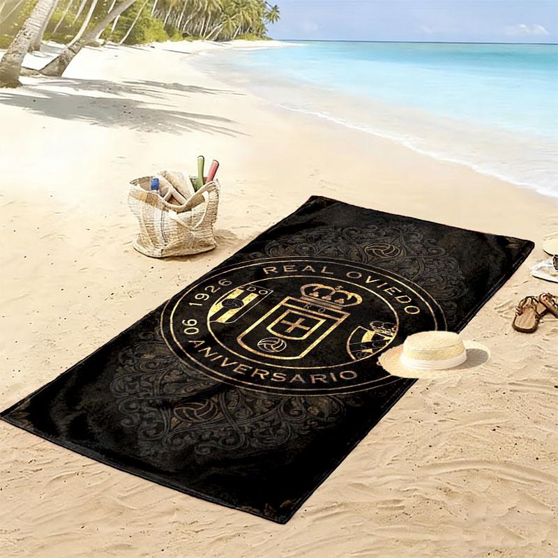 Asciugamano da Spiaggia Stampa Real Oviedo, Asciugamano Grande Morbido Asciugatura Rapida per Spiaggia Campeggio Nuoto