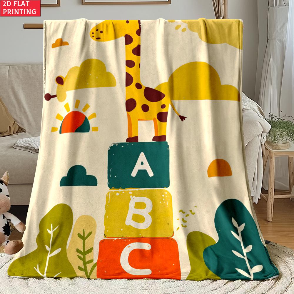 

Animal flannel thin Blanket blanket Picnic Bed Sofa Blankets Family Bedroom Children s Room Napping blankets fluffy 130x150cm