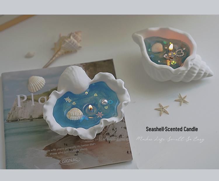 Romantic Conch Seashell Scented Candle Set – Smokeless, Niche Gift with Creative Fragrance