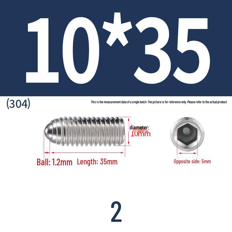 Stainless Steel Ball Plunger Set: M2.5-M16 Ball Screw Positioning Spring Plunger
