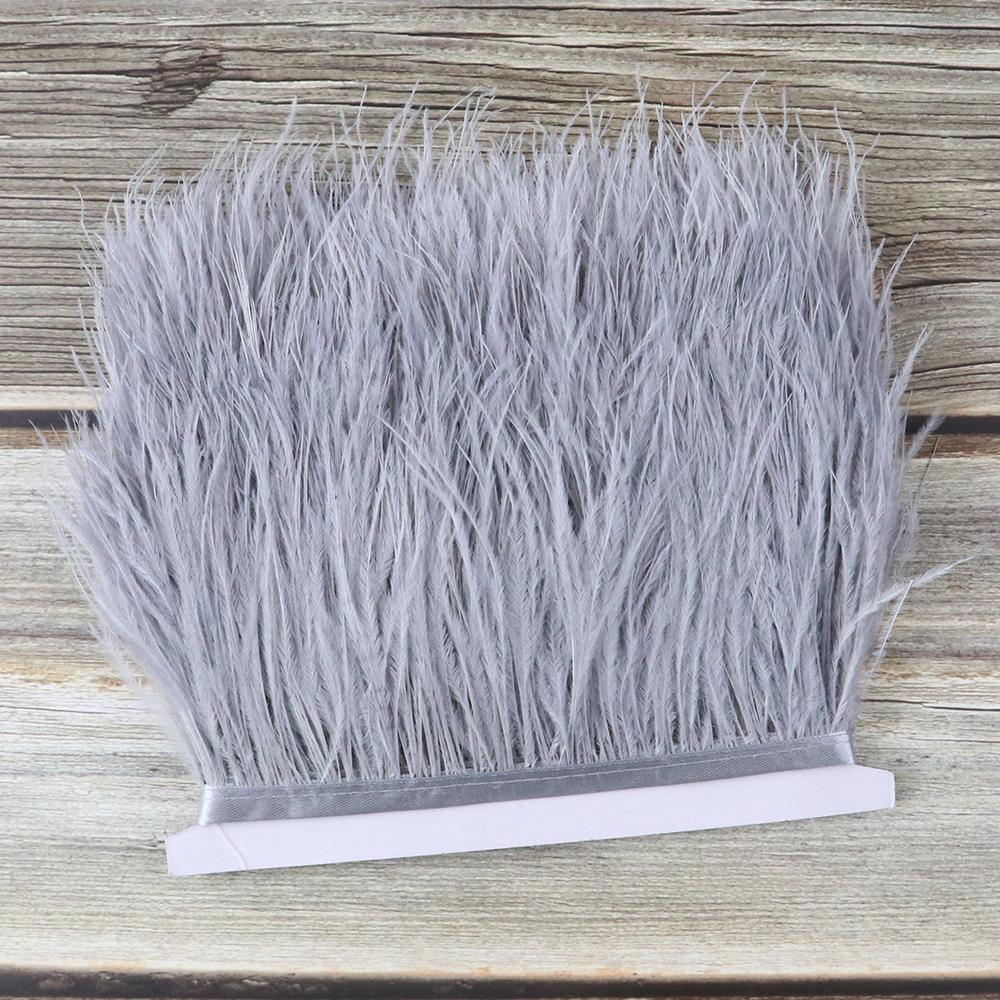 1 Meter Ostrich feather Trim Ribbon Dyed Various Long Ostrich Fringe 8-10CM feathers for crafts Dress/skirt Sewing Accessory