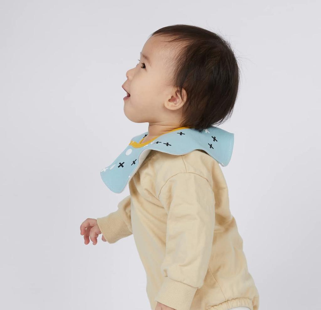 Baby Cute and Baby Aprons for for Boys and Girls Jio.Jio Bibs, 360° Waterproof, 5-Piece Set, 100% Cotton, Soft, Petal-Shaped Mealtimes, (C)