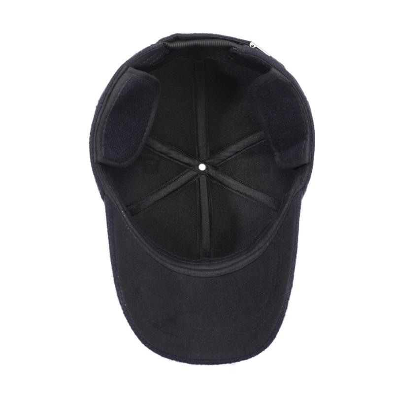 Middle-Aged Autumn Winter Cap Men's Velvet Thick Cap Outdoor Ear Protection Cold-Proof Baseball Cap