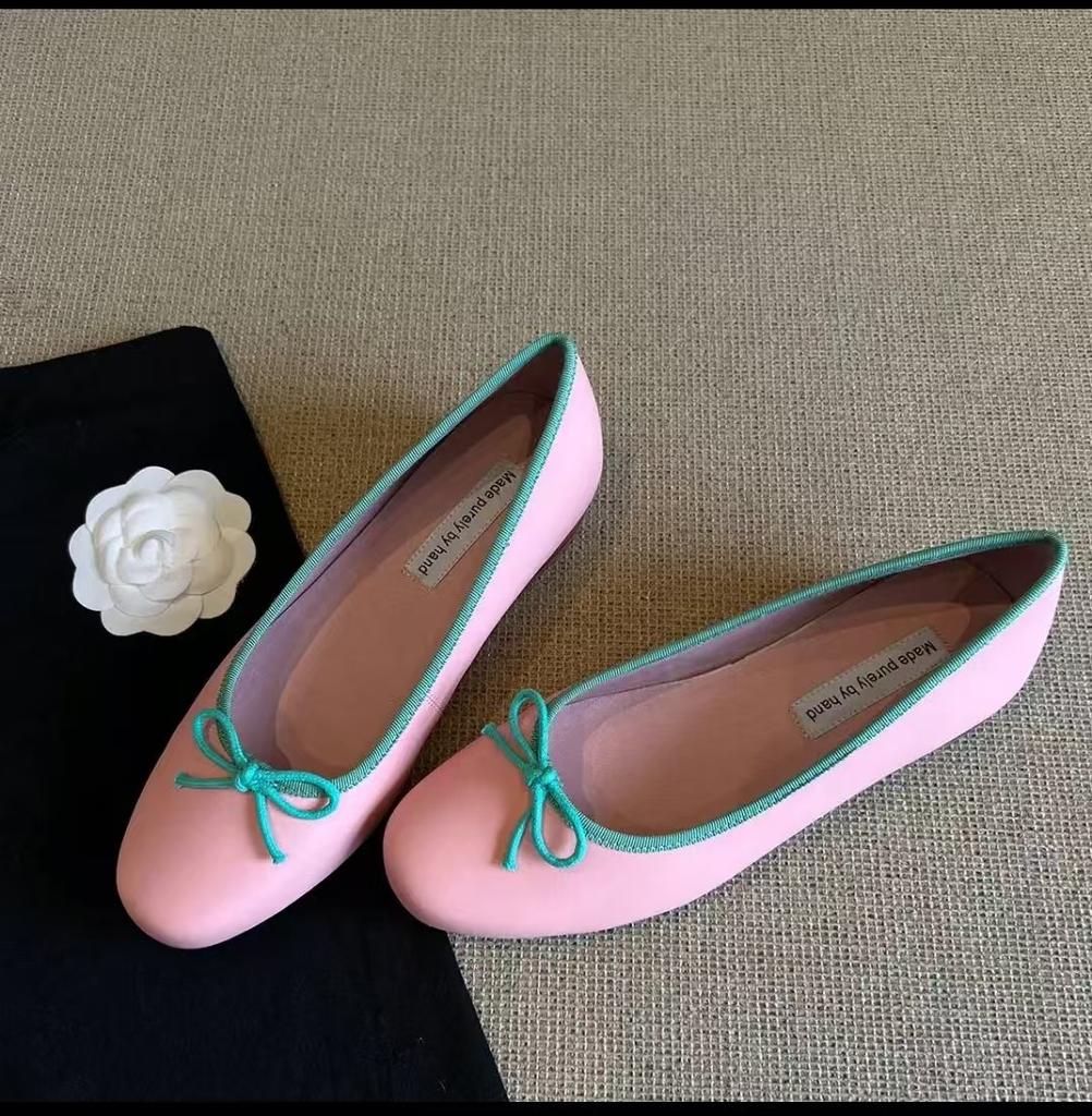 Ballet Shoes French Bow Silver Women 2025 New One-pedal Grandma Shoes Round Head Light Mouth Flat Sole Single Shoes Women