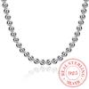 925 Silber 4mm/8mm/10mm Glatte Perlen Kugelkette Halskette Für Frauen Trendiger Schmuck für Hochzeit Verlobung/gadaz