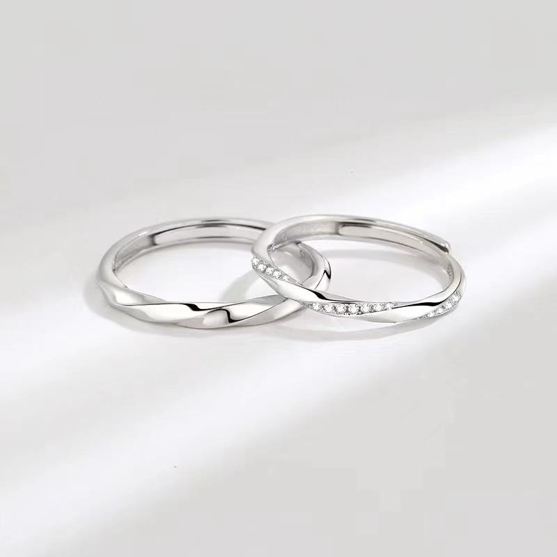 S925 Sterling Silver Endless Love Couples Rings - Unisex Openable Matching Rings, Women's Fashionable Valentine's Day Gift