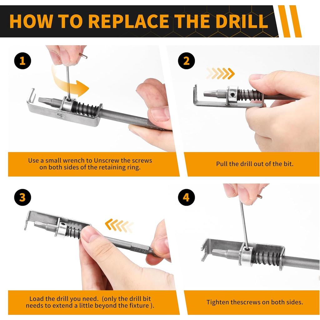 Spring Loaded Screw Holder Bit Phillips Anti-drop Screwdriver Bit Holder for Grip Screws In Overhead or One Handed Positions