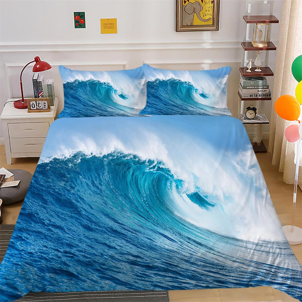 3D Scenery Printing Bed Set Cover Twin Size Polyester Soft Bedspreads Woman High Ranking Home Bedclothes