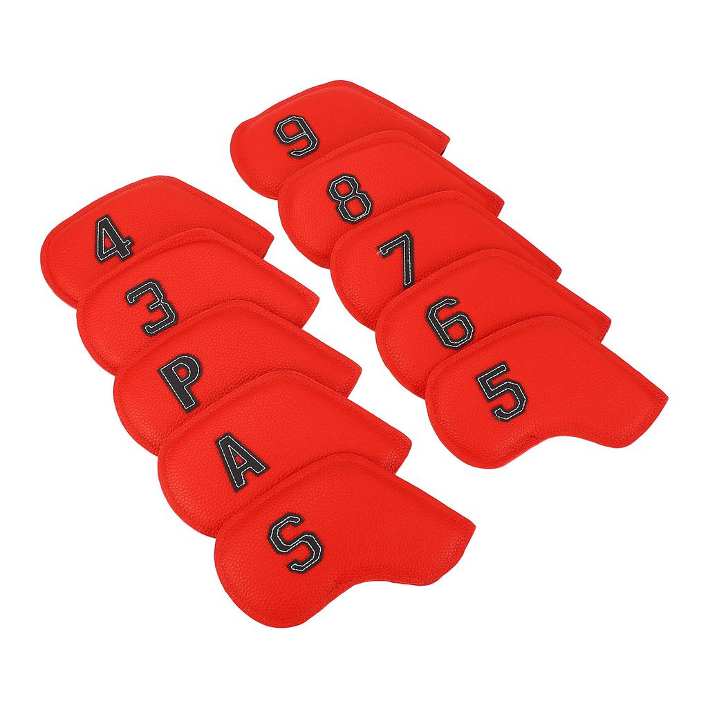 10Pcs Golf Club Head Cover PU Dust Proof Friction Resistant Stylish Look Portable Golf Head Cover for Golf Training