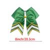 Sparkling Green & Gold Cheerleader Bow Elastic Hair Tie