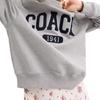 Coach Boyfriend Style Round Neck Letter Print Long Sleeve Sweatshirt Women Sweatshirt Light-Gray CAH74-HGR