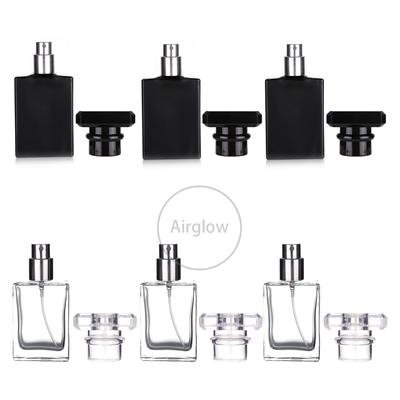6 ks 30 ml 1 oz opakovane plniteľná fľaštička na parfum, prenosná štvorcová prázdna sklenená fľaštička s rozprašovačom na parfum, rôzne druhy dávkovačov parfumov zdarma