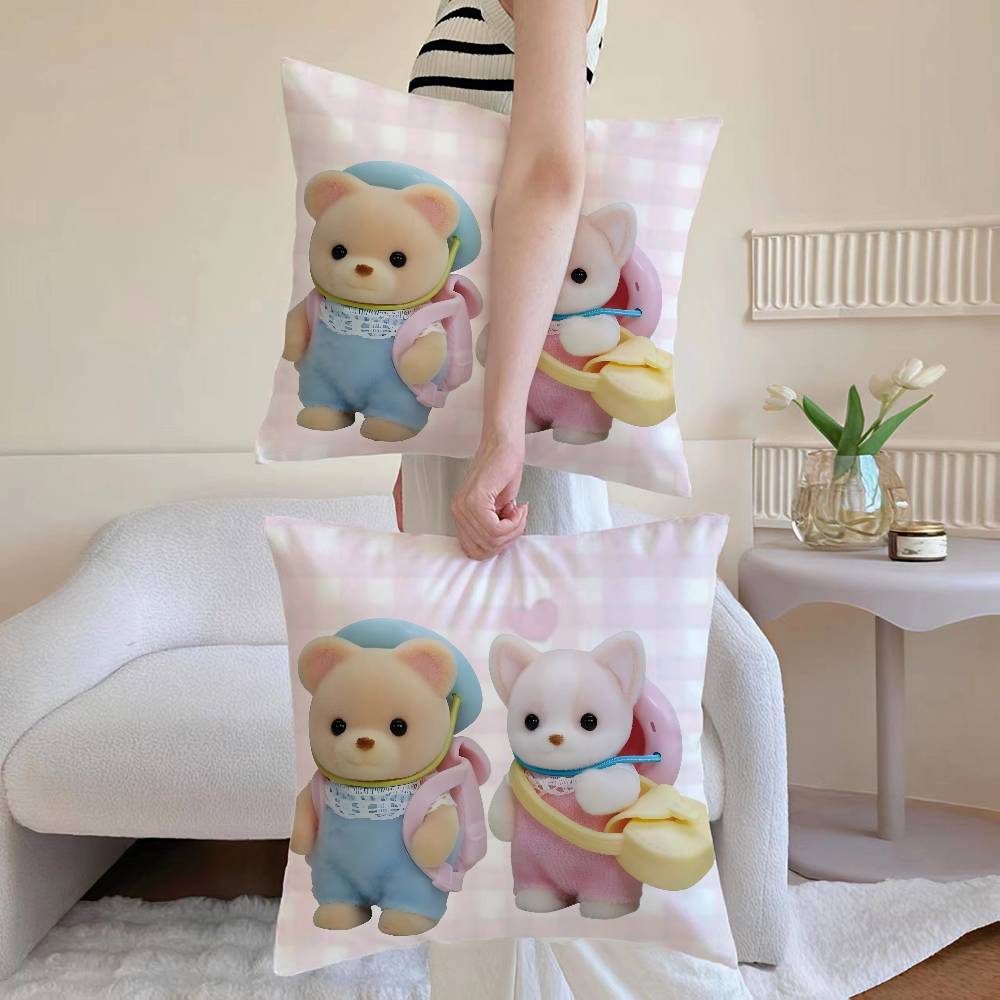 

Ssylvanian Ffamilies pillowcase living room sofa chair cushion cover home room decoration without pillow core 30x30cm
