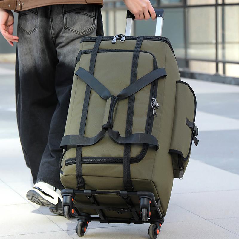 Large-capacity Detachable Trolley Case, Packing Equipment, Folding Luggage Bag, Travel Bag, Lightweight Wheel Bag, Cross-border Large Backpack