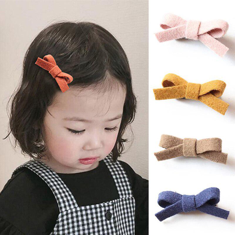 2Pcs/Set Colorful Kids Hair Clips Bows Children Girl Hairpin Barrettes Baby Hair Accessories