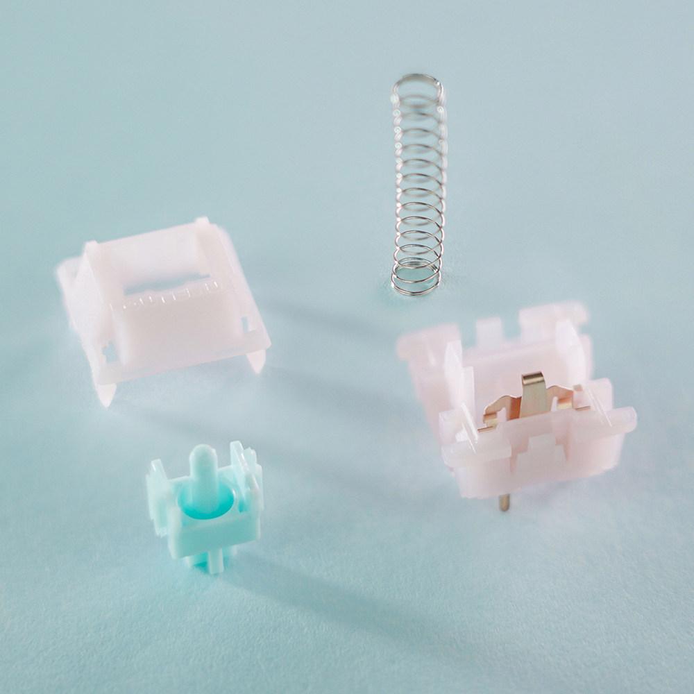 Outemu Kitty Silent Switch 5Pin Taktil 52gf Mechanische Tastatur Stummschalter Rosa Milchgehäuse Fabrikgeschmiert Hervorragendes Gefühl Benutzerdefiniert