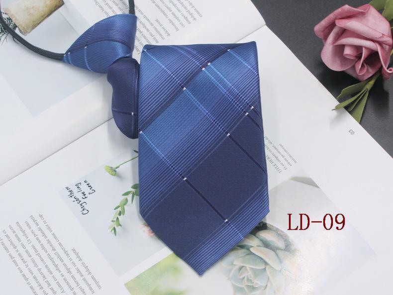 Gravata masculina com zíper para negócios, 8 cm, listras vermelhas e pretas