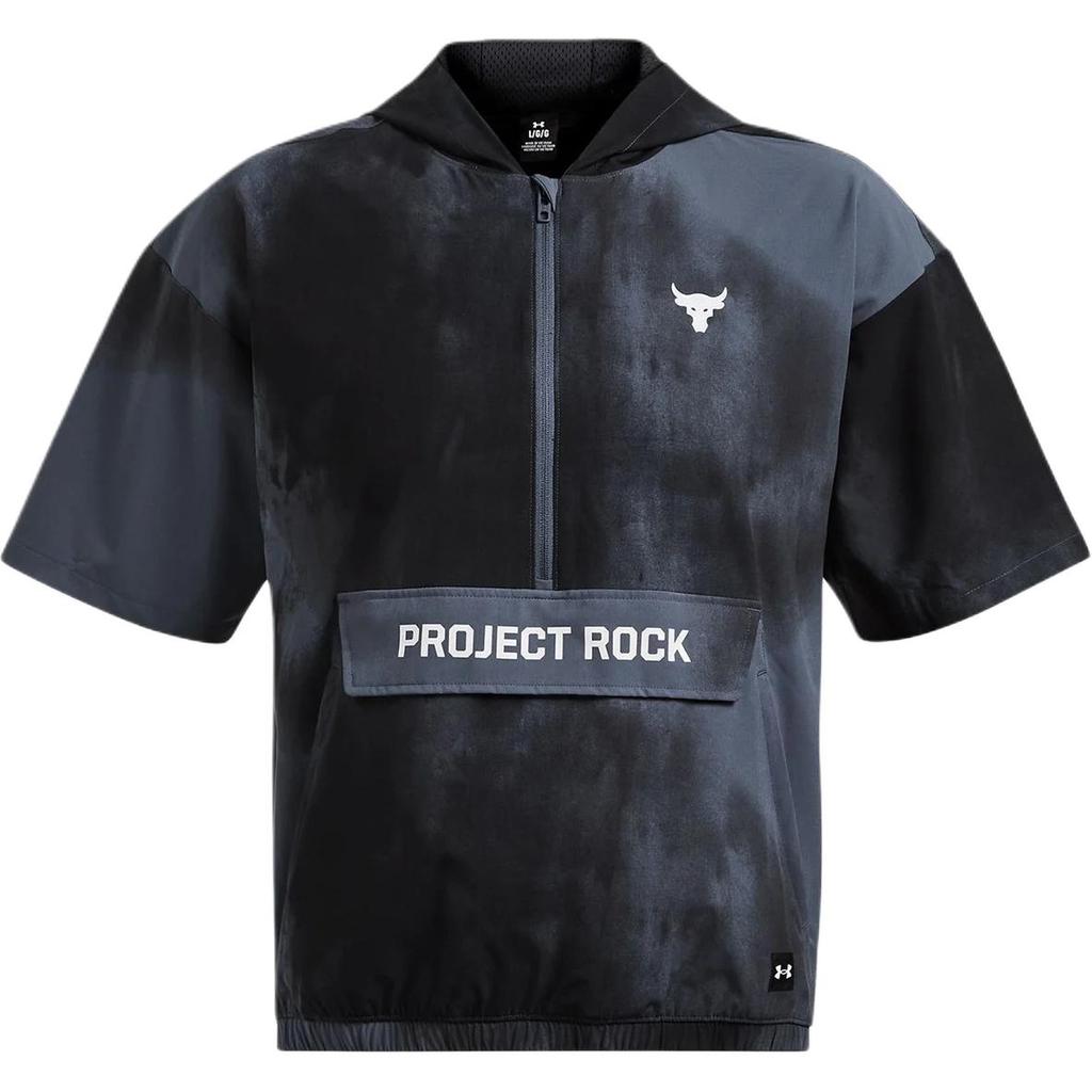 Under Armour Tie-Dye Design Letter Print Casual Hooded Short Sleeve Jacket Men Jackets Modern-Gray 1383291-044