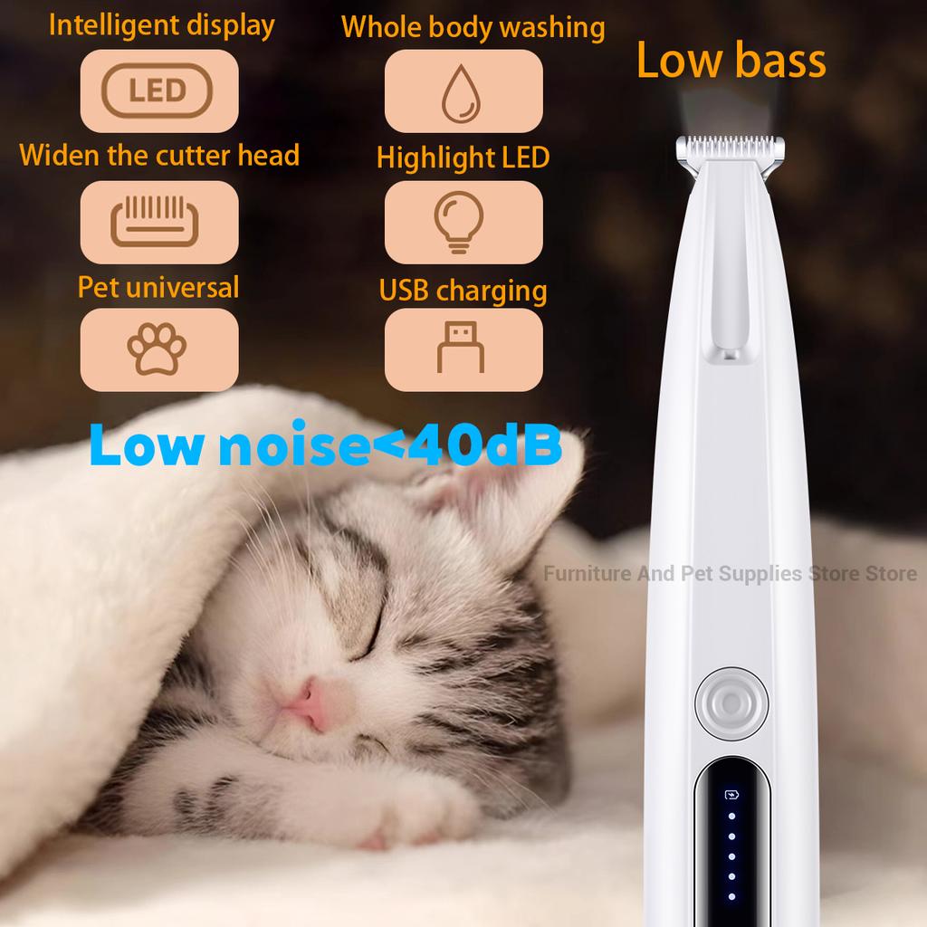 New type of dog paw trimmer with travel lock function fully waterproof pet hair trimmer with LED display screen cat hair trimmer