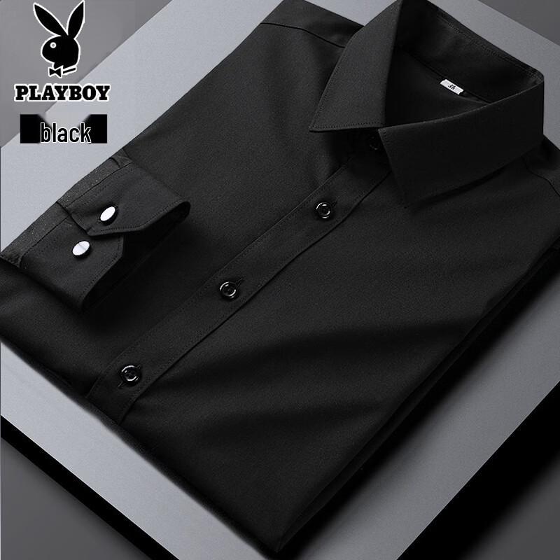

PLAYBOY Men s 2025 A/W Fleece-Lined Bamboo Fiber Business Long-Sleeve Shirt 39