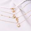 Cristal zircão coração estrela charme em camadas pingente colar conjunto para mulheres encantos moda quadrado strass feminino jóias vintage