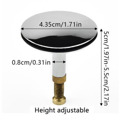 Tappo di scarico per vasca da bagno, tappo di scarico per lavandino, tappo di ricambio per vasca da bagno, 43 mm/