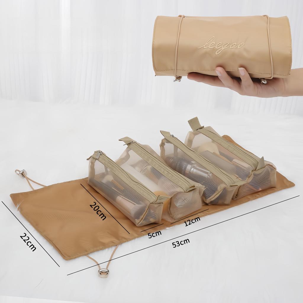 Detachable Makeup Bag Simple Women's Foldable Travel Cosmetic Storage Organizer Wash Bag Toiletry Bag