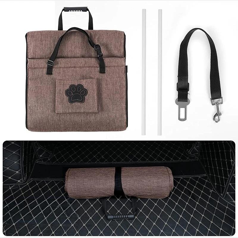 Foldable Puppy Car Seat Auto Puppy Nest Pet Car Mat Waterproof Breathable with Storage Pocket and Adjustable Straps Pet Products