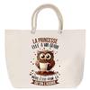 Beach Bag - PLANETEE - The Owl Princess - Rope Handle - Large Size - Multicolored Cotton