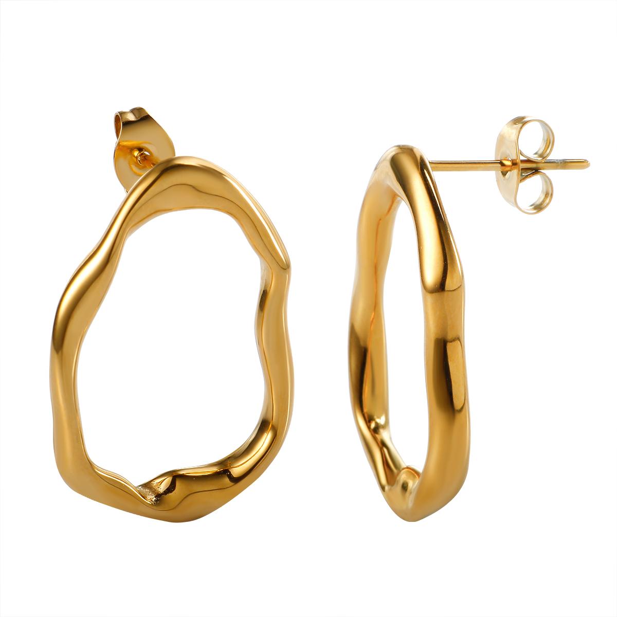 JOVO LOVE Европейский и американский стиль Асимметричные гвоздики Серьги из нержавеющей стали Геометрические серьги для женщин Легкие украшения