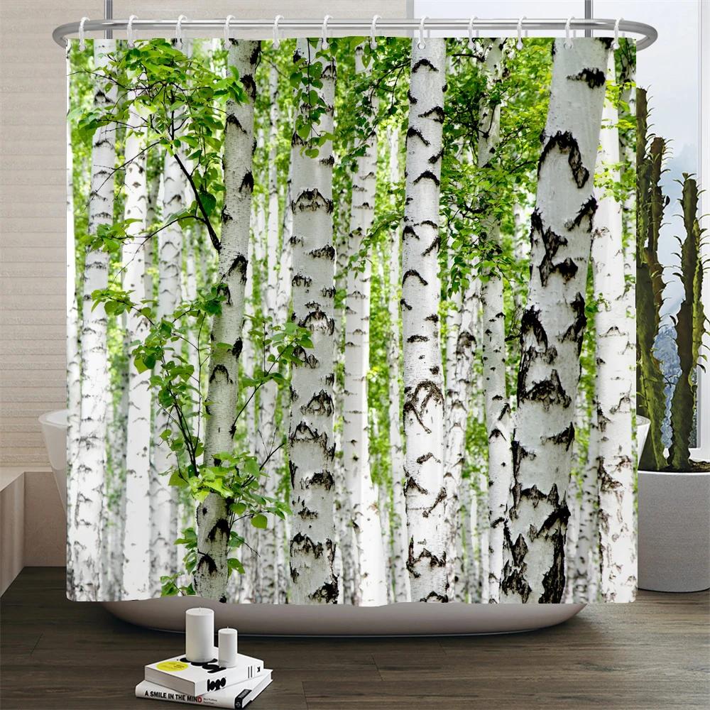 Serene Natural Scenery Shower Curtain with Hooks  Outdoor Vibe Decor for Bathrooms, Reinforced Eyelets & Easy To Clean