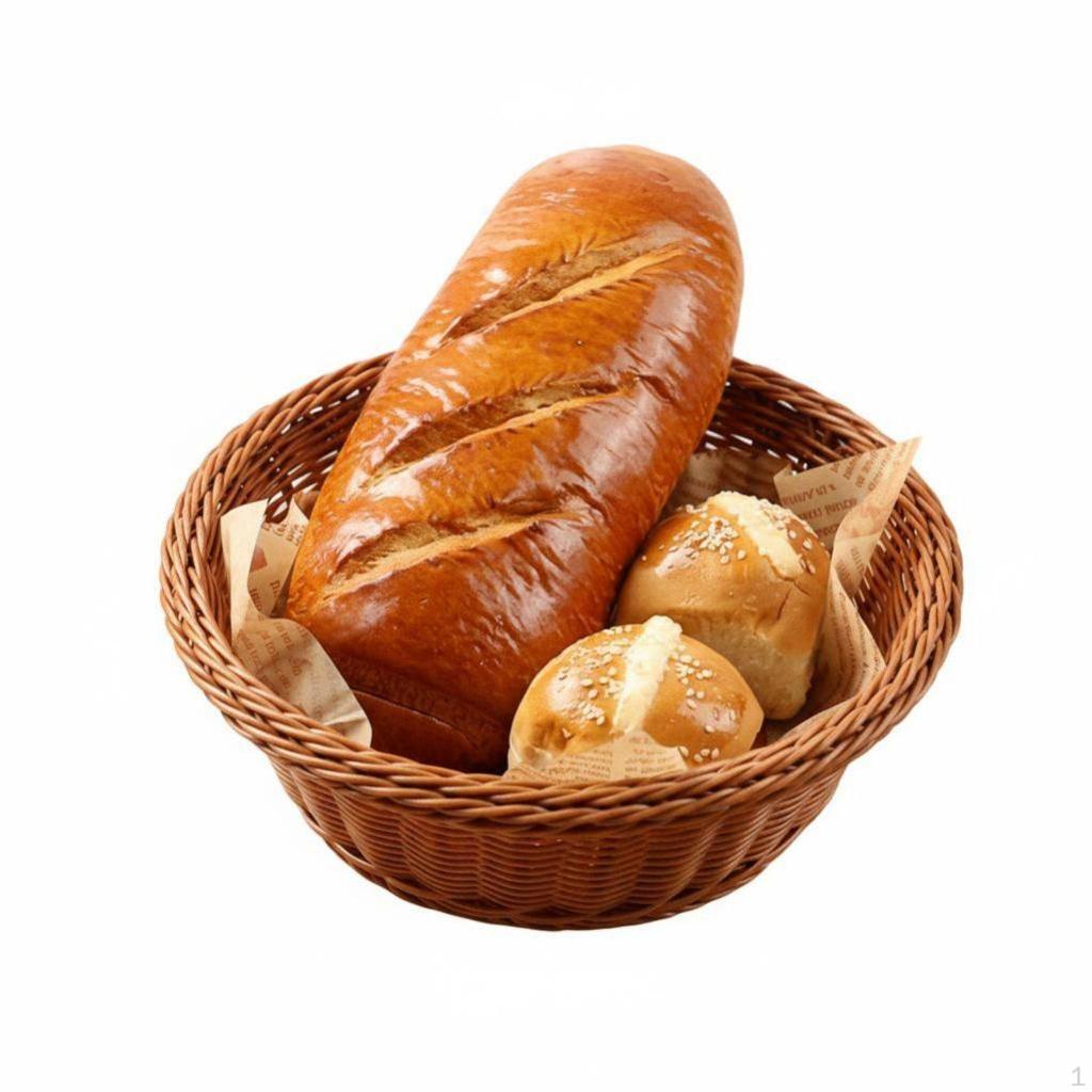 Round Woven Serving Container FoodSuitable Imitation Wicker Rattan& Look Weave