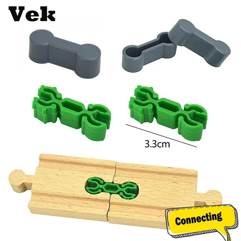 Non-Toxic Wooden Track Connecting Head Tail Train Fixer Railway Accessories Fit Brio Wooden Track Educational Toys For Children Kids