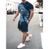 Eleganter Herren Kurzarmanzug Sommer Atmungsaktiv Rundhals Sport Kurzarm Mode Streetstyle Zweiteiler