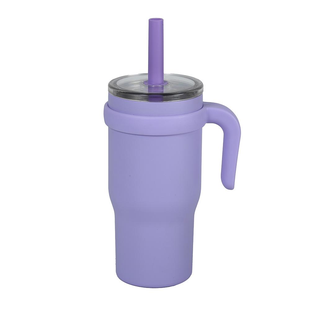 New Stainless Steel Cup With Handle Children'S Straw Cup High Value Vacuum Thermos Cup
