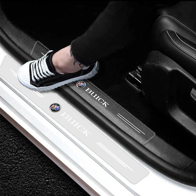 4Pc Car Threshold Protector Transparent Decorative Badge 3D Stickers For Buick Regal Lacrosse Avenir Envision Electra Anthem Cascada Avista Riviera