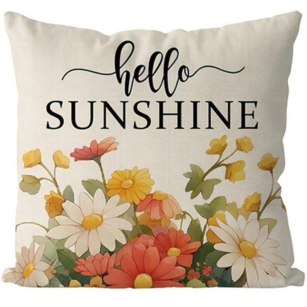 Spring Floral Bird Decorative Pillow Coversliving Room Sofa Cushion Cover, Soft And Comfortable, Bedroom Room Decoration
