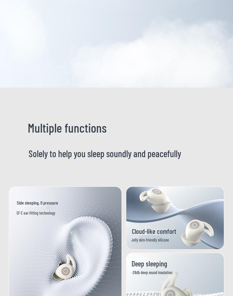 Noise-Canceling Wireless Sleep Earphones - Mini Compact In-Ear Design with Sound Insulation