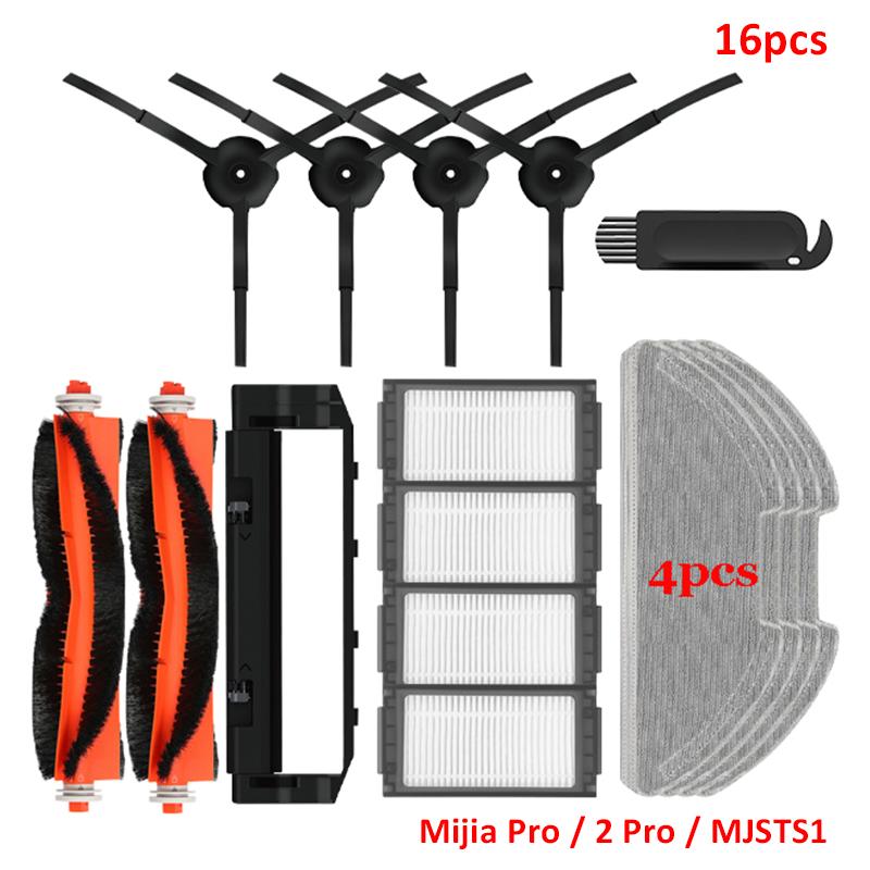 Main / Side Brush Hepa Filter Mop Cloths Main Brush Cover For XiaoMi Mijia Robot Vacuum-Mop Pro / 2 Pro / MJSTS1 Spare Parts