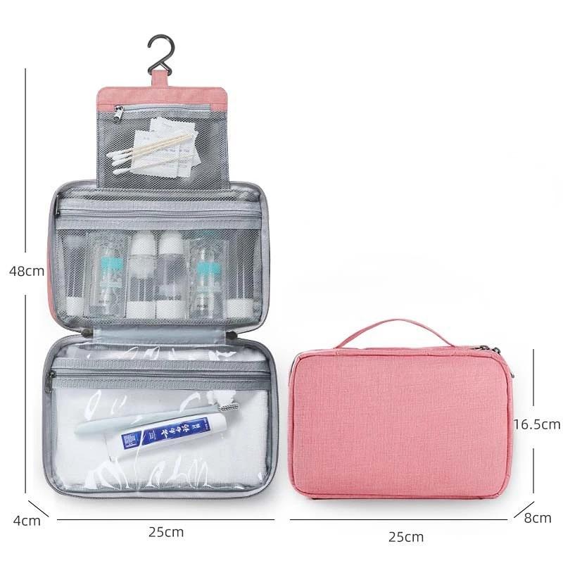 Trousse de toilette de voyage pliable et étanche, séparation sèche et humide, sac de rangement pour cosmétiques, sac à cosmétiques de grande capacité
