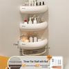 Wall-Mounted Punch-Free Bathroom Shelf for Toiletries and Vanity Storage