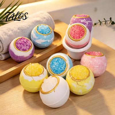 Bombe da Bagno Idratanti 100G Bombe Artigianali al Sale Marino, Estratti di Piante Naturali Oli Essenziali Fizzies Palla Rilassante, Palla da Doccia per Pelli Secche per