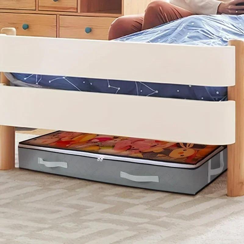 Extra-Large Under Bed Storage Bag - Thickened Non-Woven Fabric, Breathable & Foldable for Clothes, Quilts & Linens Space-Saving