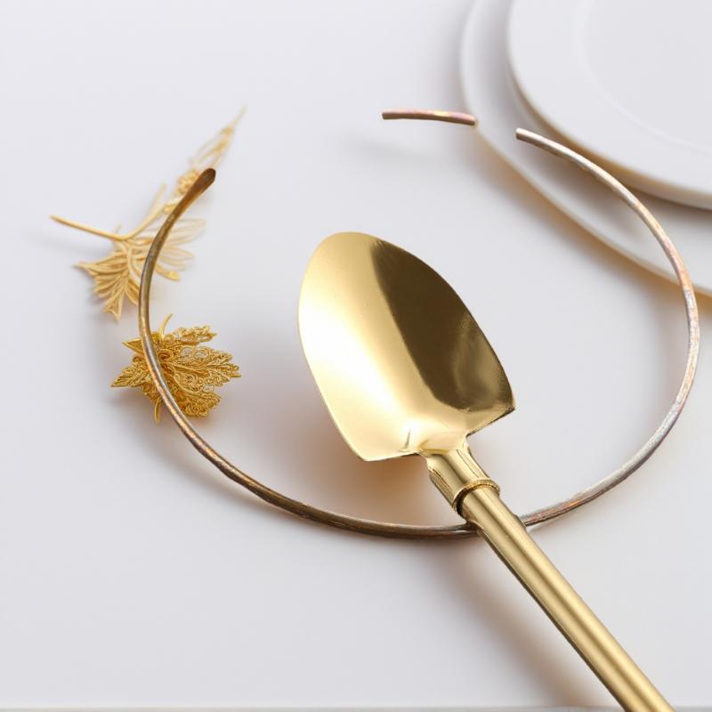 Barware Drinking Spoon Straws, Stainless Steel, Innovative Shovel Shape for Ice Cream & Kitchen Use