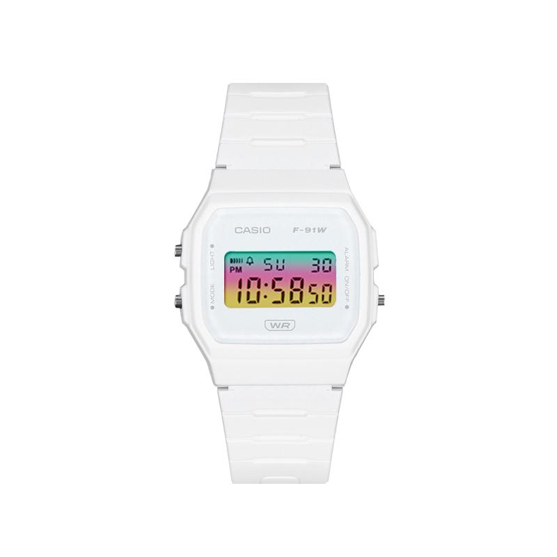 Casio Özelleştirilmiş saat modifiye serisi Yuguang su geçirmez parlak Kuvars erkek ve kadın aynı stil renkli kadran F-91WB-7A